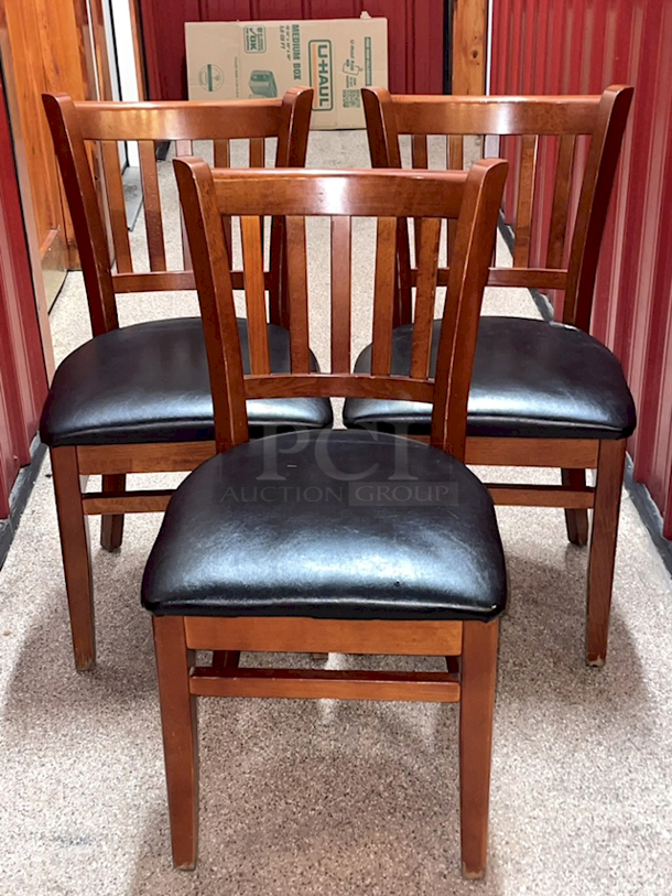 HIGH QUALITY! Restaurant Chairs, Solid Wood With Padded Seats. 3x Your Bid