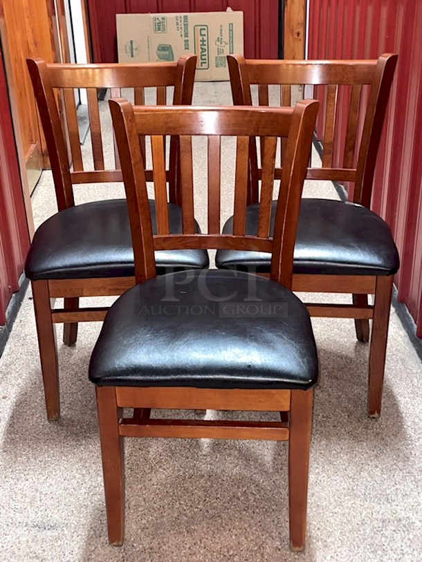 HIGH QUALITY! Restaurant Chairs, Solid Wood With Padded Seats. 3x Your Bid - Image 1 of 6