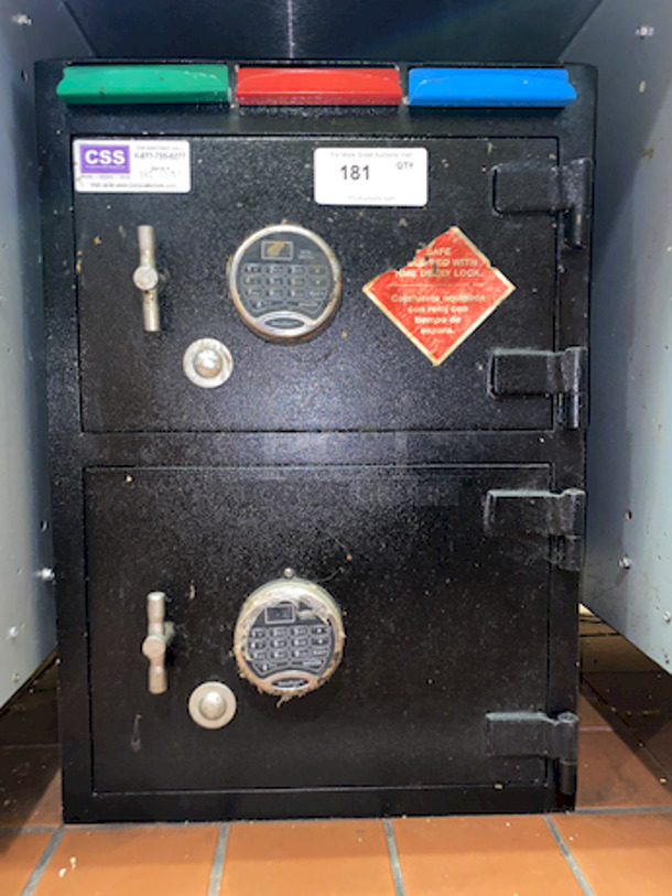 DON'T MISS THIS! CSS CS2820-RCH3 B-Rate Safe with Drop Drawers.                                                                      


Half inch Solid A36 Steel Door. Sledgehammer and Pry Bar Resistant! Combination Will Be Provided To Winning Bidder.  Auto door detent. Standard Drawer Accepts 3/4 inch x 3 7/8 inch drop. 
18x18x24. 
 - Image 1 of 3