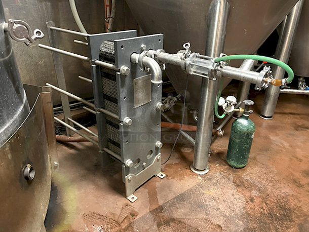 READY TO BREW! Complete Stout Tanks & Kettles Direct Fire 7BBL Brewhouse With 2 Piece Space Saving Brew Deck. Includes: Hot Liquor Tank, Mash Tun, Wort Chiller, Whirlpool, Fermenter, 2-Piece Brewdeck and 2 Brite Tanks - Image 8 of 12