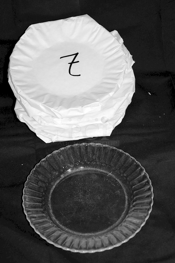 OUTSTANDING!! 52 Piece Glass and Ceramic Serving Set. (4) Orange Glass Patters, (5) Glass Candle Holders, (13) Hall China by Steelite International HL4340ABWA 12 oz. Round Bright White China Au Gratin / Shirred Egg Dish, (2) Glass Serving Dishes, (1) Oval Glass Serving Dish, (2) Ceramic Bowls, (2) Glass Star Candle Holders, (8) Vintage Glass Leaf Dishes - Image 2 of 12