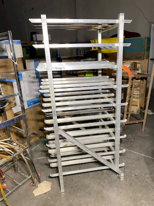 BEAUTIFUL! Full Size Stationary Aluminum Can Rack for #10 and #5 Cans

Length:	35 Inches
Width:	25 Inches
Height:	70 Inches
Capacity:	162 - 216 Cans Cans - Image 2 of 3