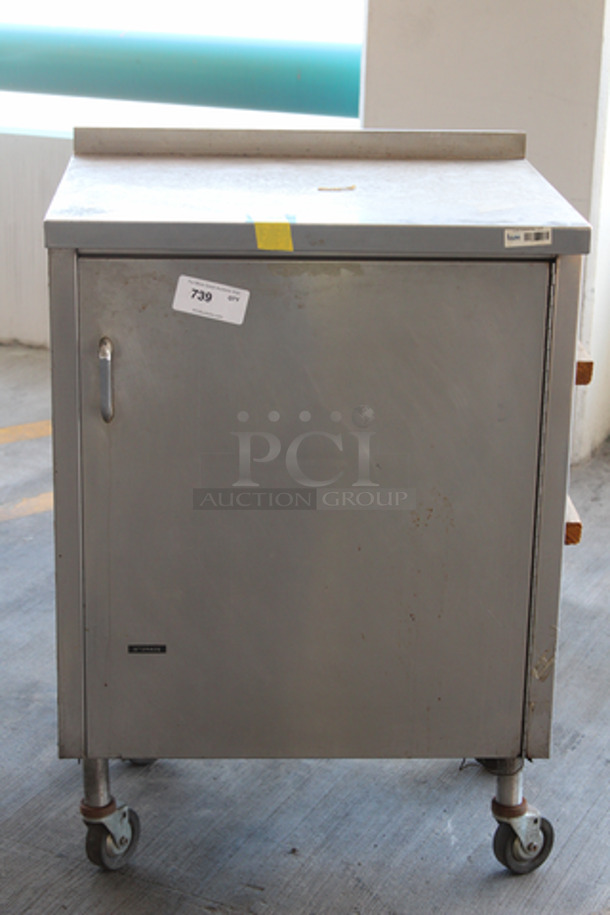 Stainless Steel Cabinet On Commercial Casters. 25x37x44
