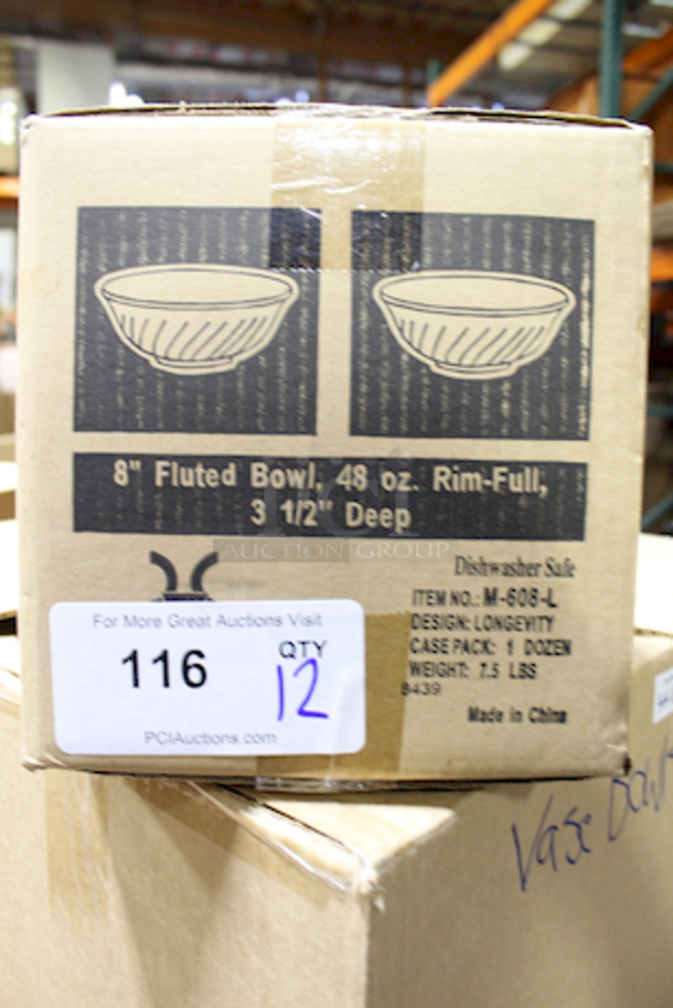 NEW! GET M-608-L Dynasty Longevity 1.5 Qt. Fluted Bowl, 12x Your Bid - Image 1 of 2