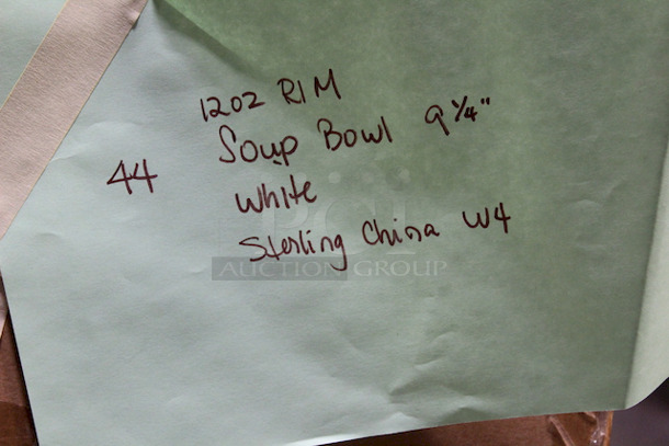 NEW! 44 Sterling China W4 12oz Rim Soup Bowls, 9-1/4". 44x Your Bid.  - Image 3 of 3
