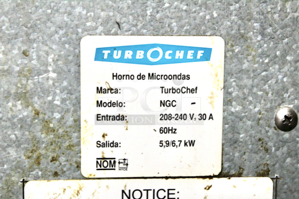 BEAUTIFUL! Turbochef NGC Tornado Rapid Cook Oven, Ventless. 208-240v/30A/60Hz. 26x24x19.

Tested. Turns On.  - Image 2 of 6
