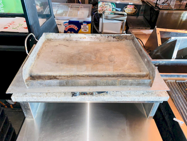 BEAUTIFUL! Waitress/Hostess Station With Stainless Steel and Marble Top, Griddle Plate and Hot Plate. 

30x30x41 - Image 2 of 2