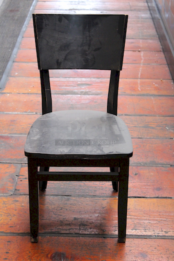 AWESOME! Black Wood Chairs. 17x17x34
3x Your bid