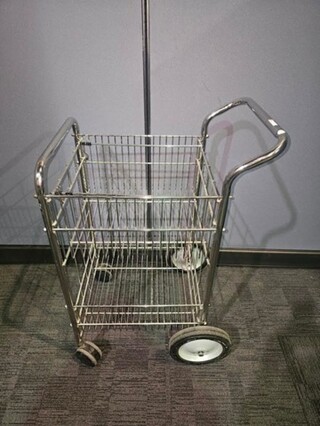 Item #52- Silver finish metal file carts. Signs of minor use but in great condition! Measure 26” H x 17.5” W. BIDX2 

