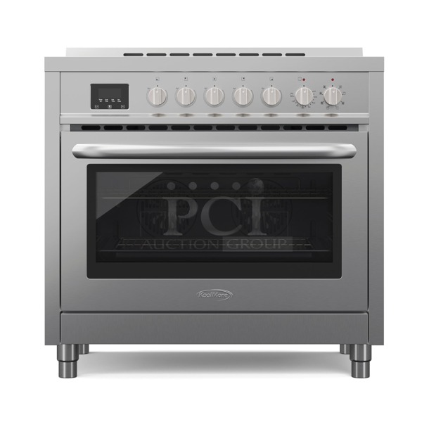 BRAND NEW SCRATCH AND DENT! Koolmore KM-FR36EE-SS 36 in. Professional Electric range Stainless Steel with Legs, 4.3 cu.ft. Freestanding. In Original Packaging.  - Image 1 of 1