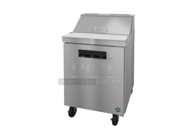 Excellent Condition Hoshizaki SR27B-8 27" Sandwich Top Prep Refrigerator with 1 Door 115 Volt Tested and Working - Image 1 of 8