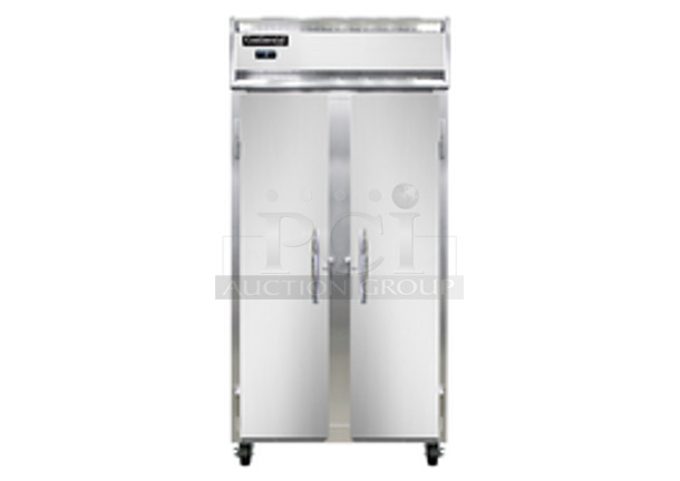BRAND NEW SCRATCH AND DENT! Continental 2FSESNSS Stainless Steel Commercial 2 Door Reach In Freezer. Stock Picture Used as Gallery. 115 Volts, 1 Phase. Tested and Powers On But Does Not Get Cold