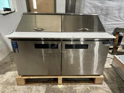 Brand New Scratch & Dent DSP60 2-Door Commercial Food Prep Table Refrigerator in Stainless Steel