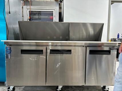 Brand New Dukers - DSP72-30M-S3, Commercial 72" Pan Salad, Sandwich Food Prep Table Refrigerator Mega Top 17.58 cu. ft.