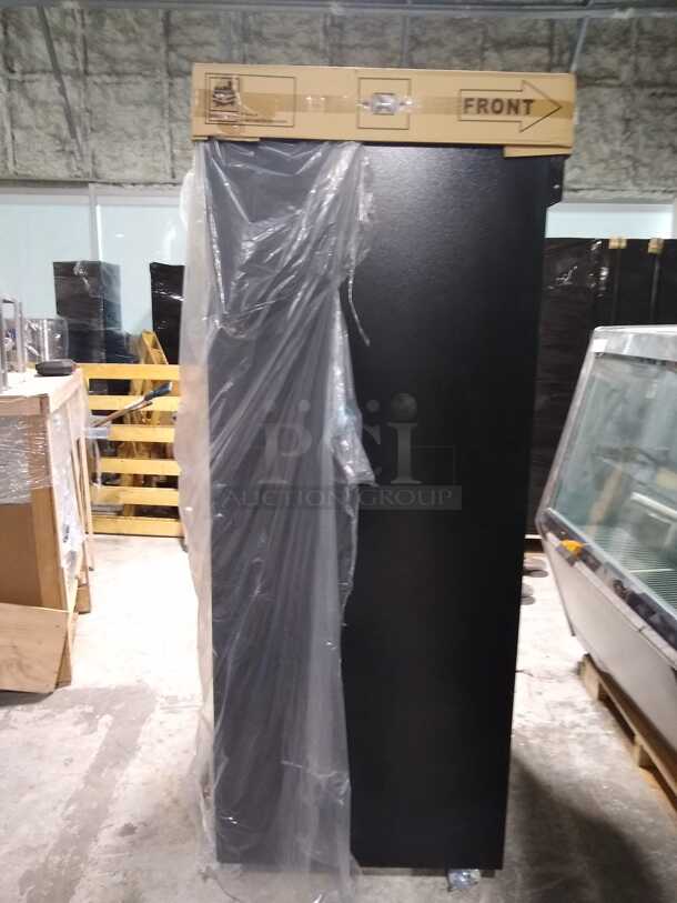 Dukers DSM-40SR Commercial Glass Sliding 2-Door Merchandiser Refrigerator in Black
 - Image 2 of 9