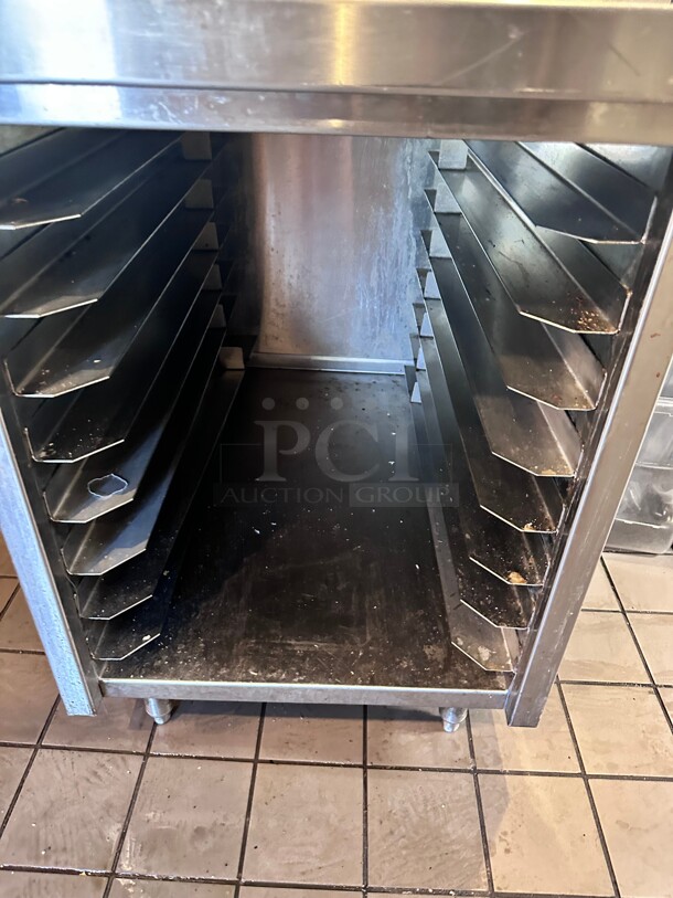 Clean Commercial Sheet Pan Rack, Half-Height w/Work Surface, Wire Slide, 8-Tier, Stainless Steel NSF - Image 3 of 5