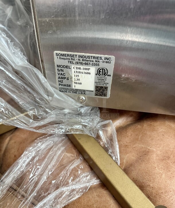 Late Model Somerset CDR-100 10 inch Countertop One Stage Dough Sheeter - 120V, 1/4 hp Tested and Working - Image 7 of 9