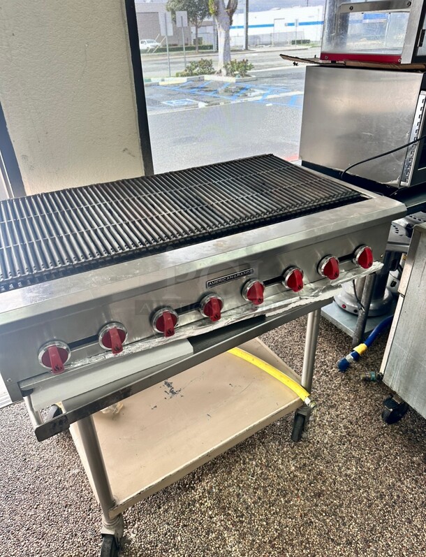 Late Model American Range 48 inch Char Broiler Kabob Grill Gas Tested and Working