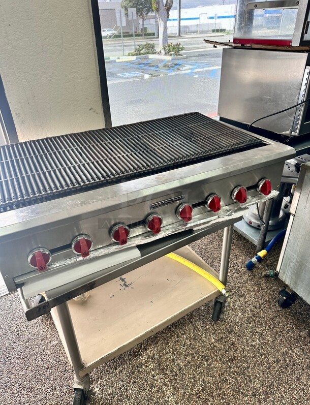 Late Model American Range 48 inch Char Broiler Kabob Grill Gas Tested and Working - Image 1 of 5