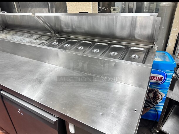 Working Continental CPT92 92 Inch Pizza Prep Table w/ Refrigerated Base, 115v  - Image 4 of 10