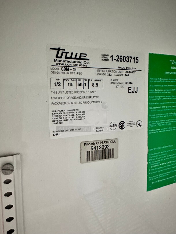 Late Model True GDM-45 52 Black Refrigerated Sliding Glass Door Merchandiser 115 Volt Tested and Working! - Image 7 of 7