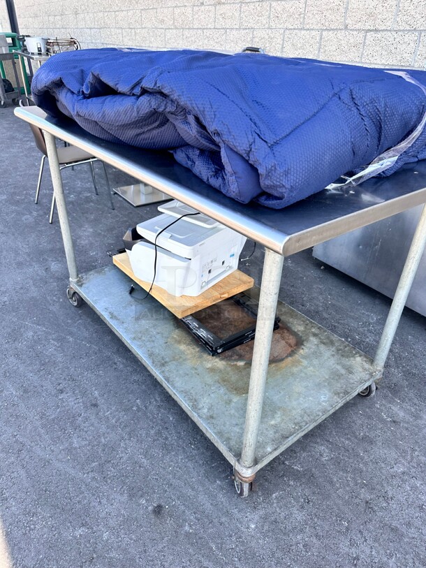 Commercial 60 Inch Stainless Steel Table On Casters - Image 3 of 4