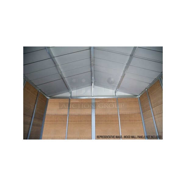 ARROW IRONWOOD STEEL HYBRID SHED KIT 10 X 12 FT. GALVANIZED ANTHRACITE. Complete Kit Is In (1) Box - Image 7 of 12