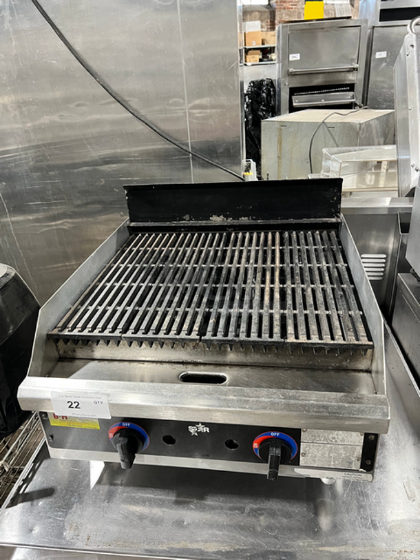 SWEET! Star Commercial Countertop Natural Gas Powered Char Grill! With Side And Back Splashes! All Stainless Steel! On Small Legs! Model: 6024CBC SN: 6L243690