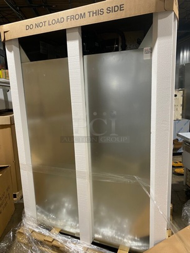 AMAZING! BRAND NEW! Continental Commercial 2 Door Reach In Refrigerator! With Poly Coated Racks! All Stainless Steel! Model: 2RN 115V 60HZ 1 Phase - Image 3 of 8