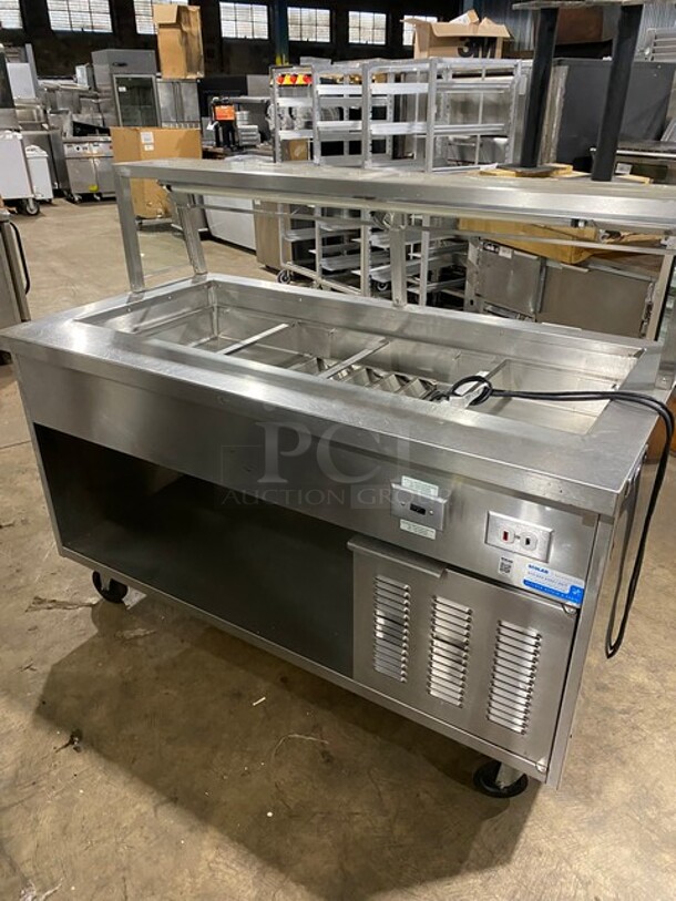 Craig Commercial Refrigerated Food Serving Station Counter/Cold Pan! With Sneeze Guard! With Underneath Storage Space! All Stainless Steel Body! On Casters! Model: LB530SC! 115V 1 Phase! - Image 4 of 10