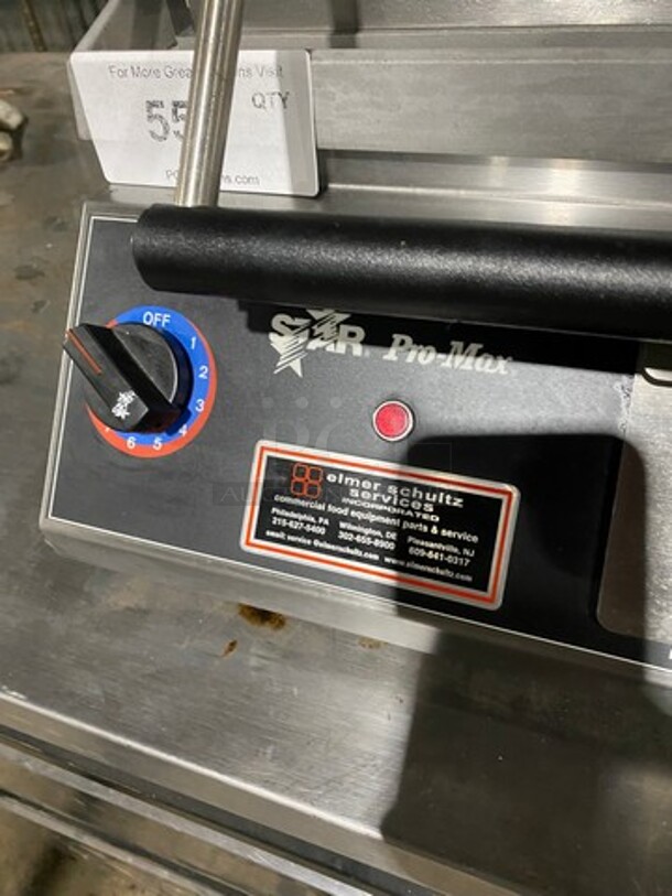 NEW! OUT OF THE BOX! Star Pro Max Commercial Countertop Panini/Sandwich Grill! With Flat Press! All Stainless Steel! Model: GR14B SN: GS141110A0047 120V - Image 7 of 11