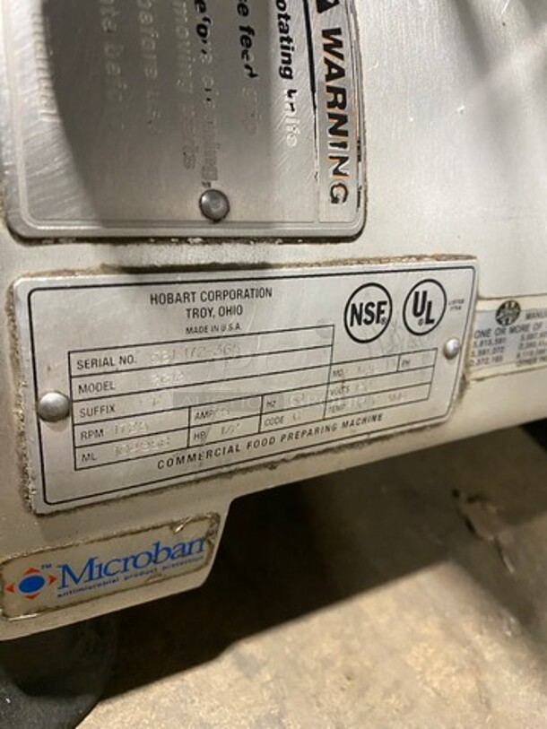 Hobart Commercial Countertop Deli/ Meat Slicer! All Stainless Steel! Model: 2812 SN: 561172365 120V 60HZ 1 Phase - Image 9 of 10