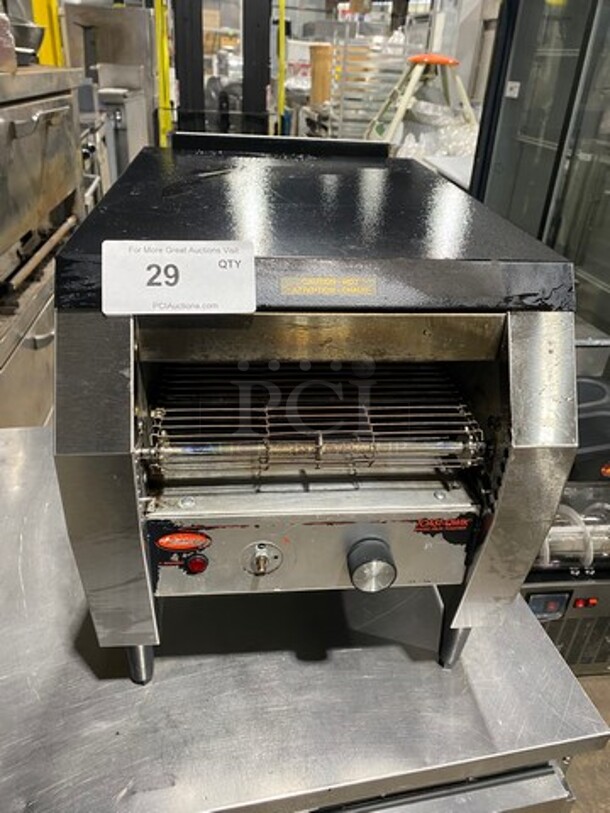 Hatco Commercial Countertop Conveyor Toaster Oven! All Stainless Steel! On Legs! Model: TQ20BA SN: 8564231628 208V 60HZ 1 Phase