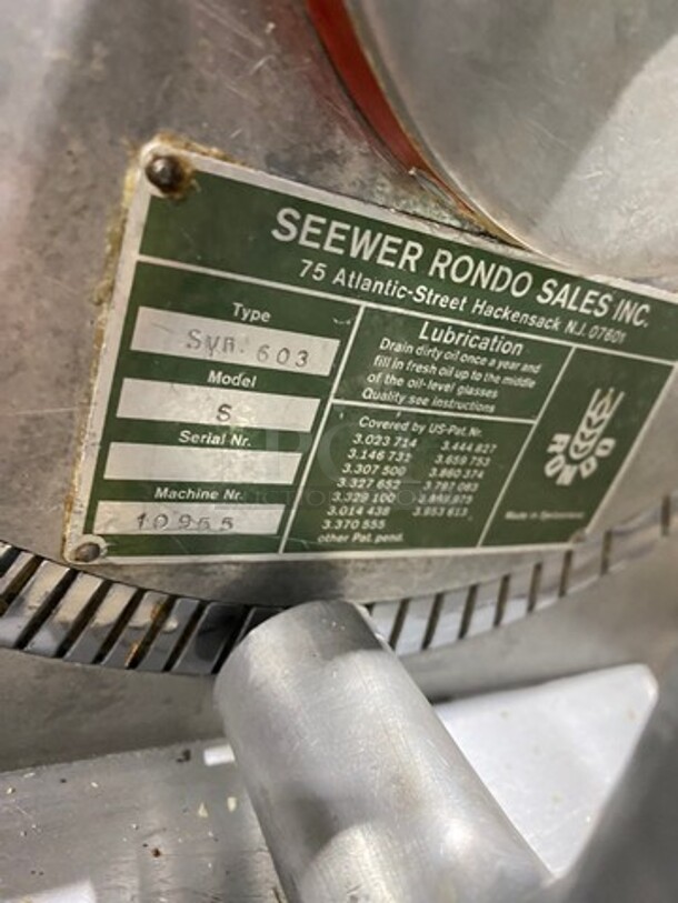 WOW! Rondo Seewer Commercial Floor Style Reversible Dough Sheeter! Stainless Steel Body! Model: SYN603 SN: 10955! 208V 3 Phase! Working When Removed!  - Image 8 of 9