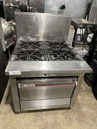 Garland Natural Gas Powered Heavy Duty Wide Series 4 Burner Range! With Full Size Oven! 