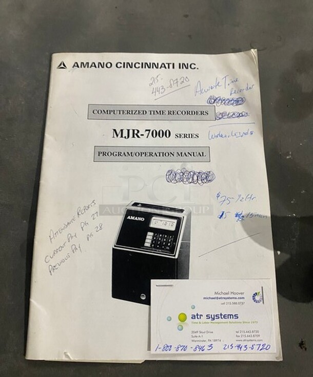 Amano Cincinnati Metal Commercial Computerized Time Recorder! MODEL MJR7000 - Image 6 of 6