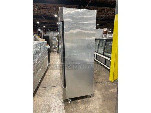 True Commercial Single Door Reach In Refrigerator! With Poly Coated Racks! All Stainless Steel! On Casters! Model: T23 SN: 5371594! 115V 60HZ 1 Phase!
 - Image 3 of 9