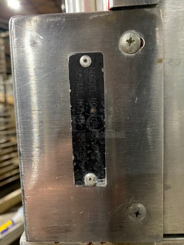 Vulcan Commercial Natural Gas Powered Double Deck Convection Oven! With View Through Door! Metal Oven Racks! All Stainless Steel! On Legs! 2x Your Bid Makes One Unit! WORKING WHEN REMOVED! Model: VC4GD64 SN: 481582088 - Image 11 of 12