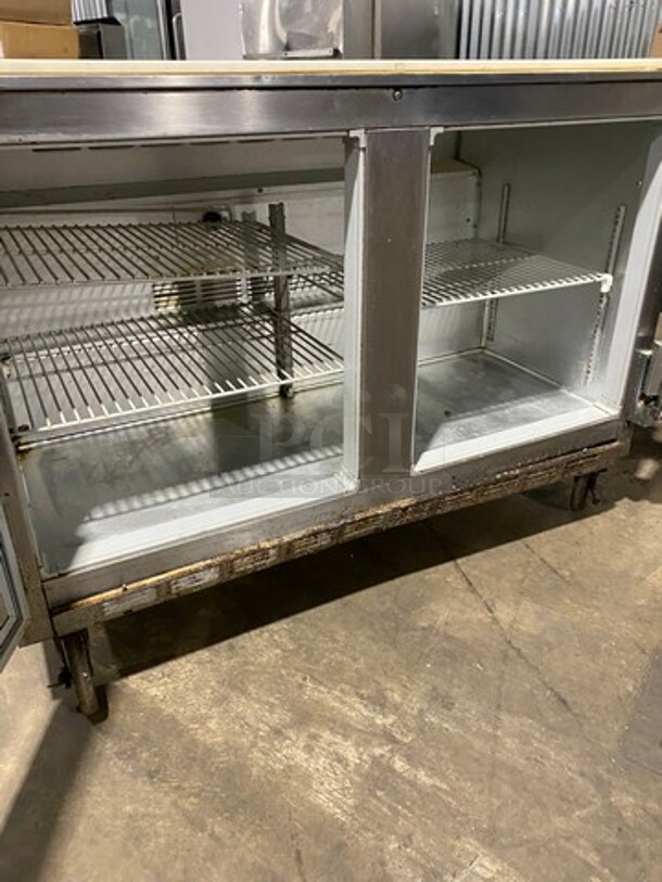 Beverage Air Commercial 2 Door Lowboy/Worktop Cooler! All Stainless Steel! On Casters! Model: UCR48A SN: 5405128 115V 60HZ 1 Phase! Working When Removed!  - Image 6 of 9