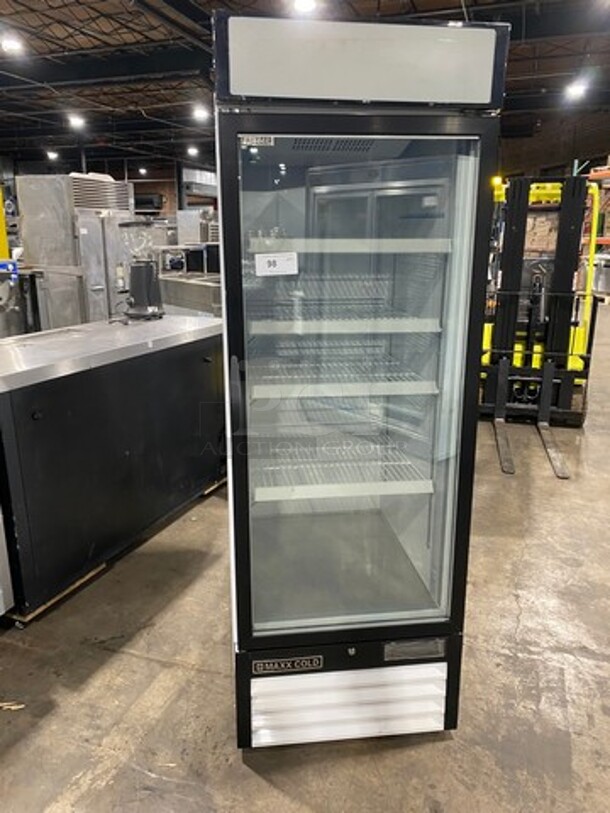 Maxx Cold Commercial Single Door Reach In Freezer Merchandiser! With View Through Doors! With Poly Racks! Model: MXM123F SN: 440128 115V 60HZ 1 Phase - Image 1 of 8