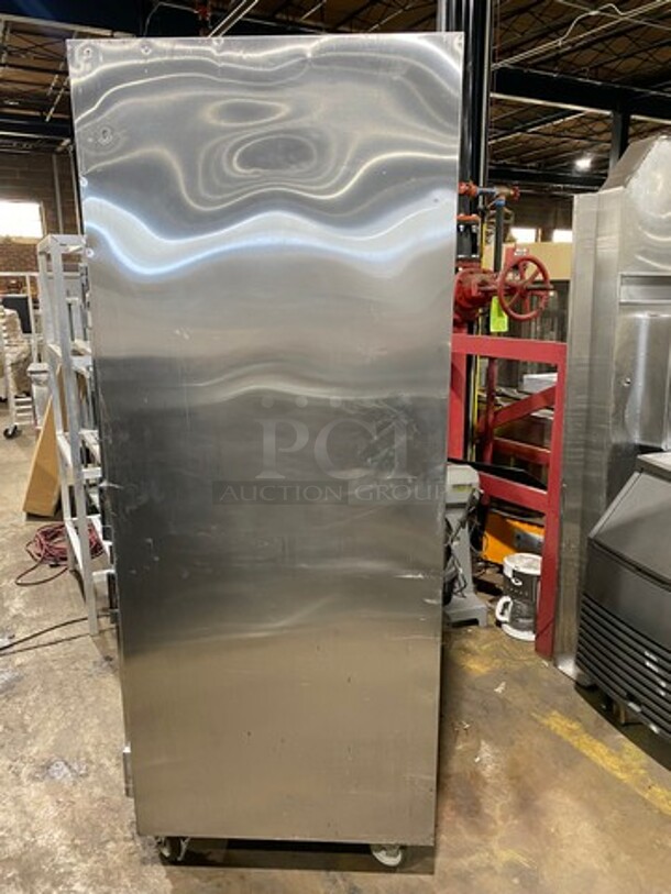 COOL! Traulsen Commercial 4 Split Door Reach In Refrigerator! With Racks! All Stainless Steel! On Casters! - Image 2 of 10