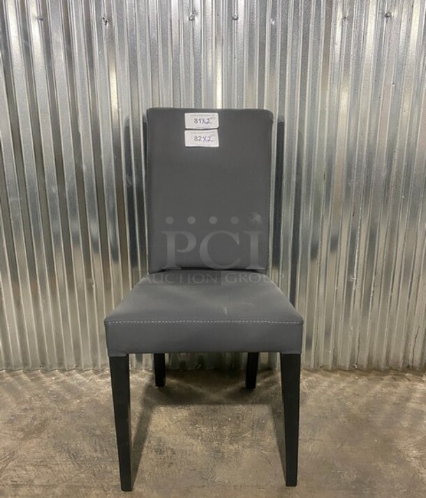 NEW! Grey Vinyl Dining Chair! 2x Your bid!