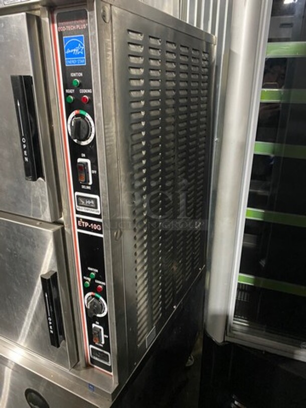 Market Forge Commercial Natural Gas Powered Dual Cabinet Steamer! All Stainless Steel! On Legs! WORKING WHEN REMOVED! Model: ETP10G SN: 111418M11124165 - Image 2 of 12