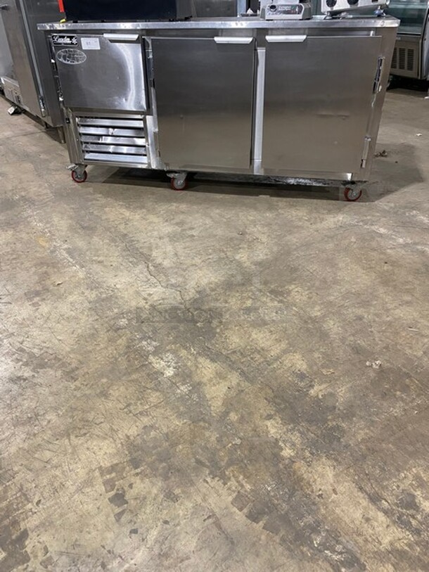 Leader Commercial 3 Door Under The Counter Lowboy/Work Top Cooler! All Stainless Steel! Model: LB72 SN: PY11C2538! 115V 1 Phase! On Casters! - Image 1 of 8
