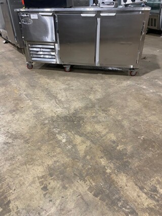 Leader Commercial 3 Door Under The Counter Lowboy/Work Top Cooler! All Stainless Steel! Model: LB72 SN: PY11C2538! 115V 1 Phase! On Casters!