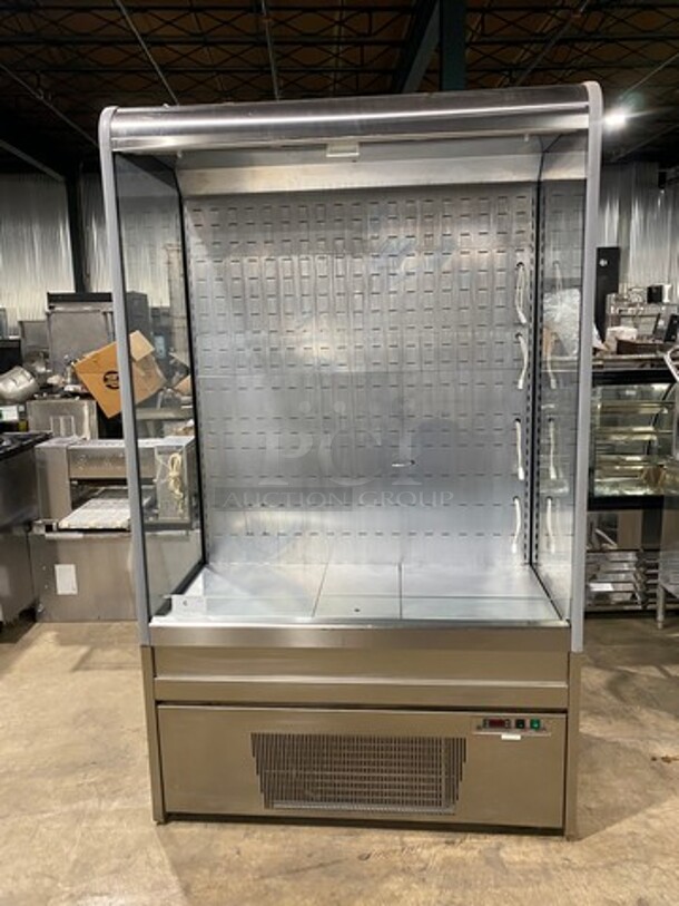 SWEET! Commercial Refrigerated Open Grab-N-Go Case Merchandiser! With View Through Sides! With Front Cover! All Stainless Steel!