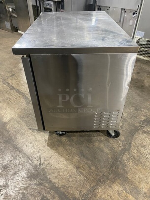 Master Bilt Commercial 2 Door Lowboy/Worktop Freezer! With poly Coated Racks! All Stainless Steel! On Casters! Model: UC48DF SN: HZ100016 115V 60HZ 1 Phase - Image 3 of 8