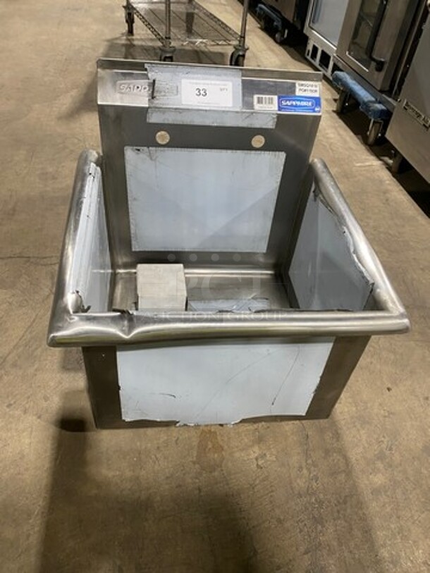 NEW! SCRATCH-N-DENT! Sapphire Single Compartment Prep Sink! With Back Splash! All Stainless Steel! With Legs! Model: SMSQ1818
