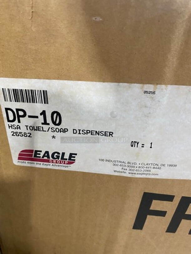 NICE! NEW! IN THE BOX! Eagle Wall Mount Metal Paper Towel Dispenser! With Plastic Liquid Soap Dispenser! Model: DP10 - Image 2 of 5