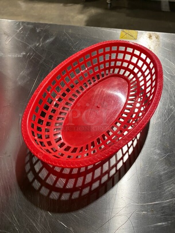 ALL ONE MONEY! Tablecraft Assorted Size Red Poly Oval Fast Food Serving Baskets! - Image 3 of 7
